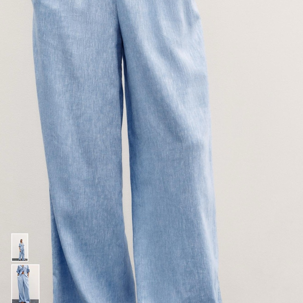 Zara Sky Blue Wide Leg Trousers